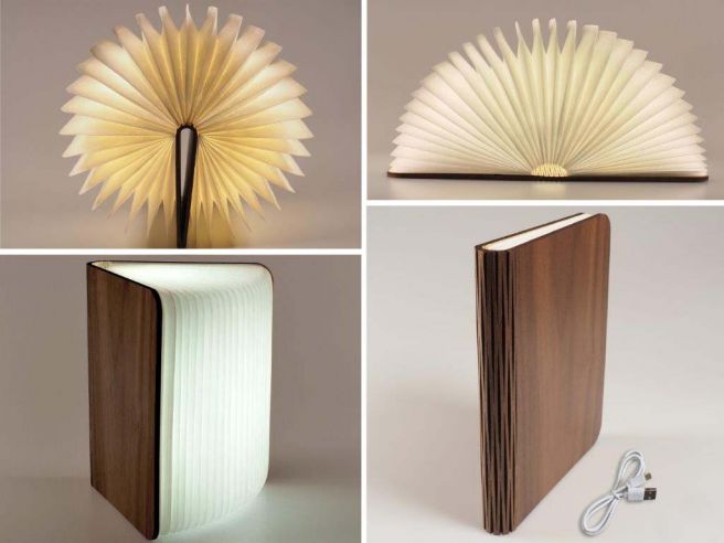 Lampička á la dřevěná kniha